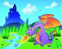 Огненный дракон и замок