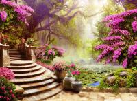 Яркие деревья у пруда