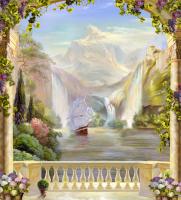 Корабль и водопады