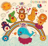 Животные на радуге