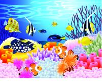 Рисунок с рыбками и кораллами