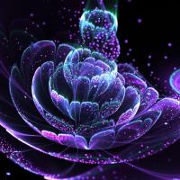 Синий 3d цветок