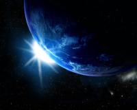 Планета Земля и солнце