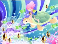 Девочка на черепахе