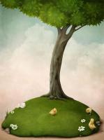 Цыплята под деревом