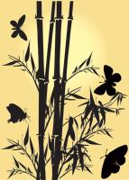 Бамбук с бабочками