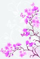 Бабочки над веткой