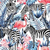 Зебры и фламинго