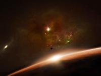 Космос: солнце на горизонте