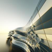 Стеклянная стена металлик