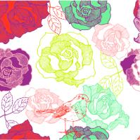 Разноцветные розы - рисунок