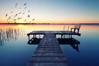 Озеро на закате