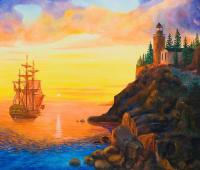 Корабль уходящий в море