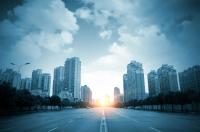 Рассвет в современном горороде