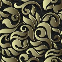 Золотистые завитки на черном фоне