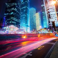 Высотки ночного города