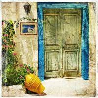 Винтажное фото Зеленая дверь