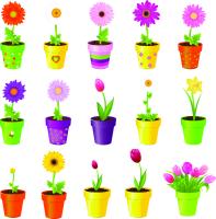 Разноцветные горшки