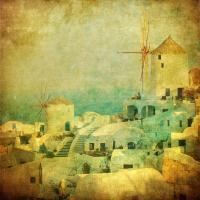 Мельница на острове Санторини, Греция