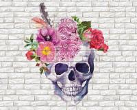 Череп с перьями и цветами
