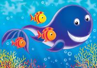 Морской мир - кит и рыбки
