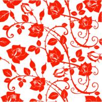 Орнамент из красных роз