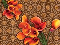 Каллы на фоне золотого орнамента