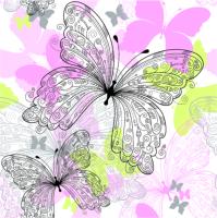 Бабочки в стиле арт