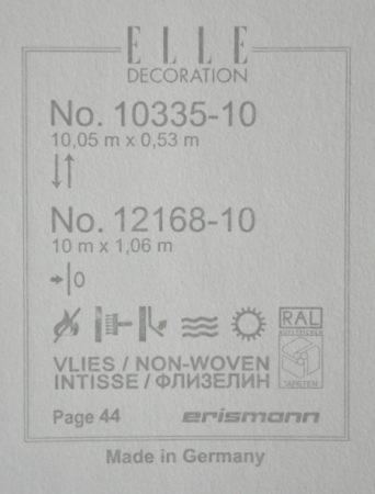 Фото – обои Erismann Elle Decoration 3 12168-10 (10335-10) || Erismann Elle Decoration 3 12168-10 (10335-10)
